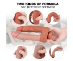 21 Cm Yumuşak Esnek Realistik Double Çift Başlı Belden Bağlamalı Penis