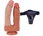 21 Cm Yumuşak Esnek Realistik Double Çift Başlı Belden Bağlamalı Penis