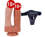 21 Cm Yumuşak Esnek Realistik Double Çift Başlı Belden Bağlamalı Penis
