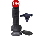 Dildo Series Adonis 17 Cm 10 Modlu Titreşimli Belden Bağlamalı Realistik Penis