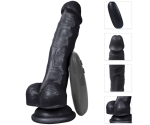 Dildo Series Adonis 17 Cm 10 Modlu Titreşimli Siyah Realistik Penis