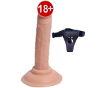 Dildo Series Anal ve Vajinal Yumuşak Dokulu 14 Cm Takma Penis
