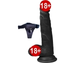 Dildo Series Fairy Dragon 19 Cm Belden Bağlamalı Realistik Siyah Penis