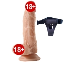 Dildo Series Gerçekci Damarlı Detaylı Esnek 17 Cm Belden Bağlamalı Penis