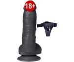 Dildo Series Kassadin 15 Cm Belden Bağlanmalı Realistik Siyah Penis