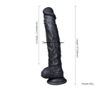 Dildo Series Knight 25 Cm Realistik Dev Belden Bağlamalı Zenci Penis	