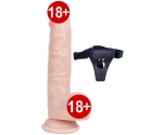 Dildo Series Mars 20 Cm Esnek Dokuda Belden Bağlamalı Realistik Penis 