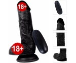 Dildo Series Siyah 15 Cm 10 Modlu Titreşimli Realistik Penis