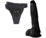 Dildo Series Siyah Dragon 21 Cm Belden Bağlamalı Realistik Penis