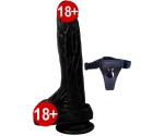 Dildo Series Siyah Dragon 21 Cm Belden Bağlamalı Realistik Penis