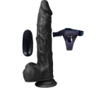 Dildo Series Siyah Hero 21 Cm 10 Modlu Titreşimli Strap On Realistik Penis 