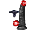 Dildo Series Siyah Hunk Eagle 17 Cm Belden Bağlamalı Realistik Penis