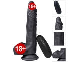Dildo Series Xuanyuan 21 Cm 10 Modlu Titreşimli Siyah Realistik Penis