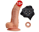 Donges 19 Cm Liquid Silikon Ultra Yumuşak Penis Kılıfı&İçi Boş Kemerli Penis