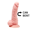 Dong 19 Cm Kıkırdaklı Liquid Silikon Ultra Yumuşak Kemerli Penis