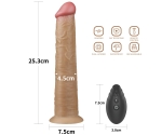 Dual Layer Platinyum 25 Cm Silikon Kumandalı Şarjlı Dönebilen Hareketli Titreşimli Penis