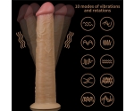 Dual Layer Platinyum 25 Cm Silikon Kumandalı Şarjlı Dönebilen Hareketli Titreşimli Penis