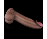 Dual Layer Platinyum Silikon 33 Cm XXL Ultra Gerçekci Kalın Realistik Penis