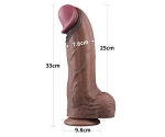 Dual Layer Platinyum Silikon 33 Cm XXL Ultra Gerçekci Kalın Realistik Penis