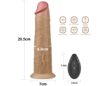 Dual Layer Platinyum 20 Cm Silikon Kumandalı Şarjlı Dönebilen Hareketli Titreşimli Penis