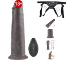 Dual Layer Platinyum Siyah 20 Cm Silikon Kumandalı Şarjlı Dönebilen Titreşimli Kemerli Penis Dual Layer Platinyum Siyah 20 Cm Silikon Kumandalı Şarjlı Dönebilen Titreşimli Kemerli Penis