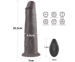 Dual Layer Platinyum Siyah 20 Cm Silikon Kumandalı Şarjlı Dönebilen Titreşimli Penis
