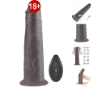 Dual Layer Platinyum Siyah 20 Cm Silikon Kumandalı Şarjlı Dönebilen Titreşimli Penis