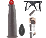 Dual Layer Platinyum Siyah 23 Cm Silikon Kumandalı Şarjlı Dönebilen Titreşimli Kemerli Penis Dual Layer Platinyum Siyah 23 Cm Silikon Kumandalı Şarjlı Dönebilen Titreşimli Kemerli Penis
