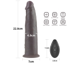 Dual Layer Platinyum Siyah 23 Cm Silikon Kumandalı Şarjlı Dönebilen Titreşimli Penis