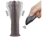 Dual Layer Platinyum Siyah 23 Cm Silikon Kumandalı Şarjlı Dönebilen Titreşimli Penis