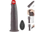 Dual Layer Platinyum Siyah 23 Cm Silikon Kumandalı Şarjlı Dönebilen Titreşimli Penis