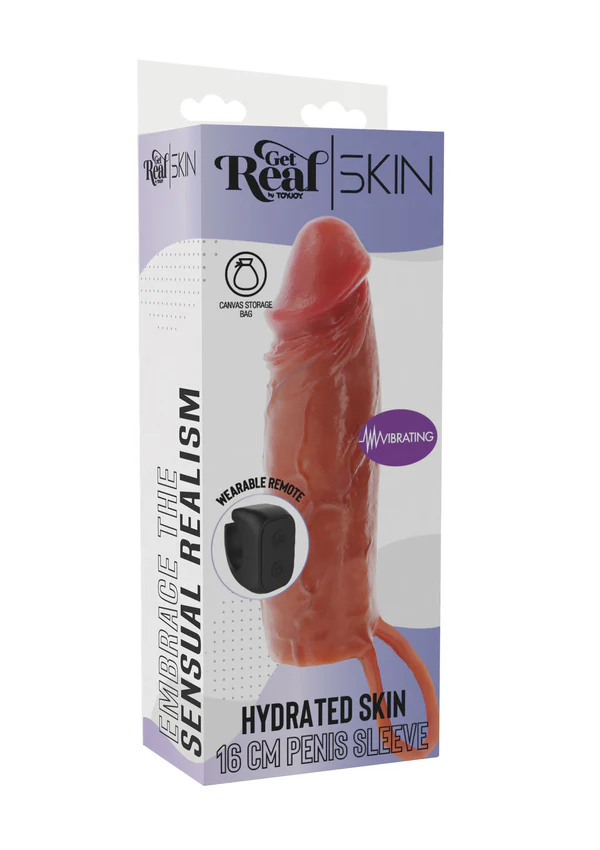 Get Real Hydrated Skin 16 Cm Çift Katmanlı Titreşimli Silikon Penis Kılıfı 