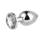Gümüş Metal Taşlı Orta Boy Anal Plug
