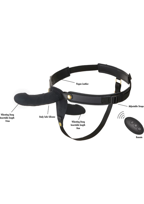 Inferno 14 Cm Kumandalı ve Şarjlı Bi-Seksüel Strap On Dildo