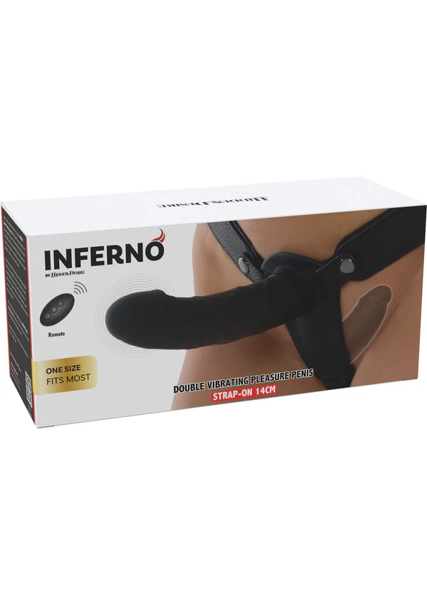 Inferno 14 Cm Kumandalı ve Şarjlı Bi-Seksüel Strap On Dildo