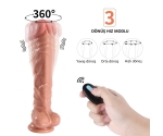 JK Kumandalı 10 Modlu Titreşimli ve 3 Modlu Dönebilen Belden Bağlamalı Realistik Penis