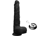 Jules İleri Geri Hareketli&Isıtmalı 7 Modlu Titreşimli Kumandalı Ultra Yumuşak Siyah Kemerli Penis