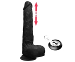 Jules İleri Geri Hareketli&Isıtmalı 7 Modlu Titreşimli Kumandalı Ultra Yumuşak Siyah Kemerli Penis