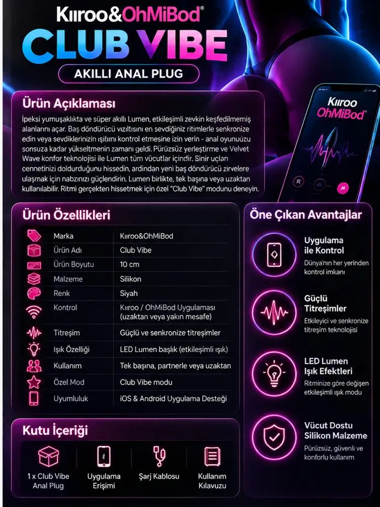 Kııroo&OhMiBod Lumen İnteraktif Telefon Kontrollü Titreşimli Anal Plug