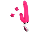 Klitoris Uyarıcı Kısmı Dönebilen Penis Başlı Şarjlı Pembe Vibratör