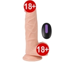 Kumandalı 20 Farklı Titreşimli 21 Cm Şarjlı Damarlı Realistik Penis