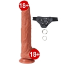 Ld 27 Cm Çift Katmanlı Ultra Yumuşak Belden Bağlamalı Realistik Dildo