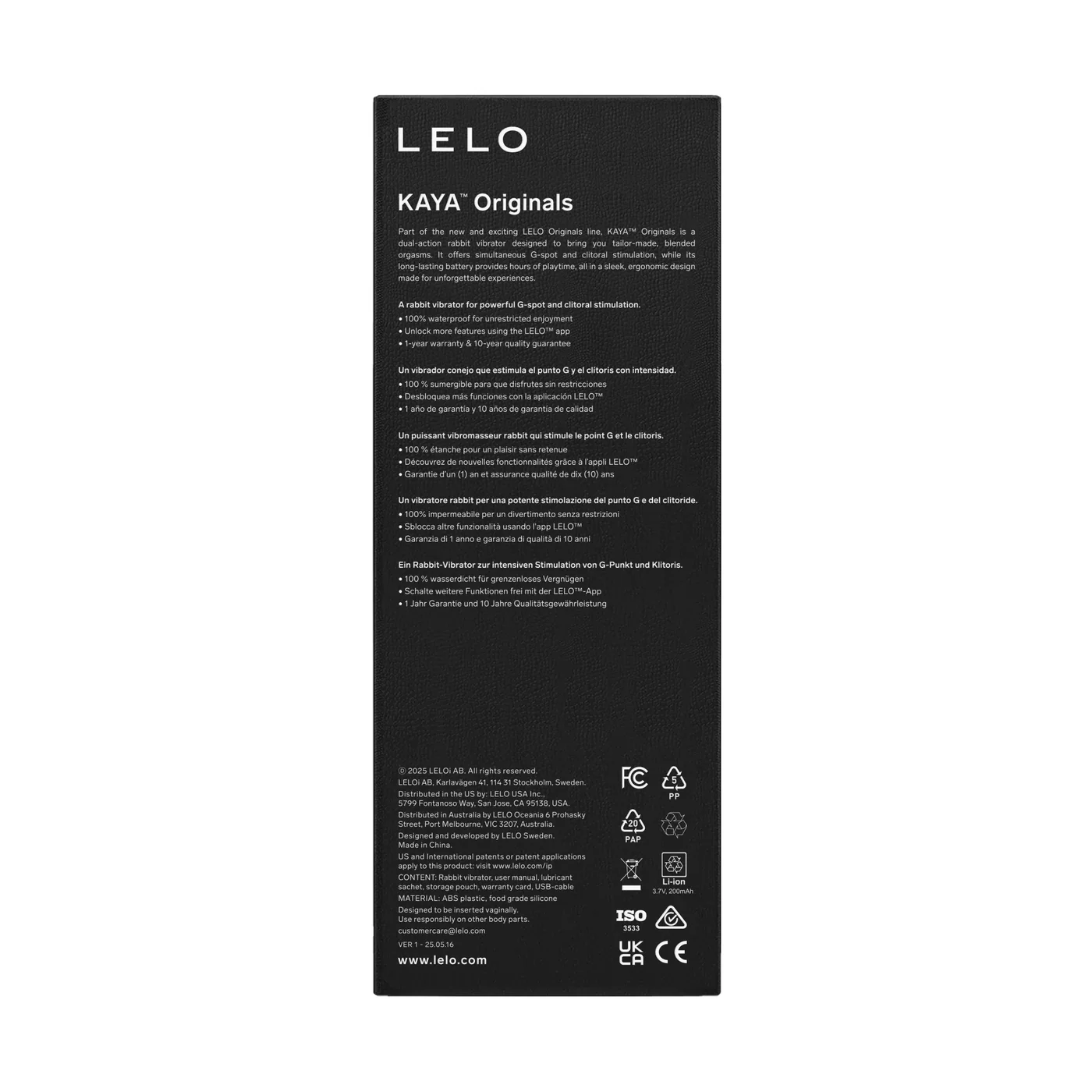 Lelo Kaya Originals App Kontrollü Premıum Rabbit Vibratör 