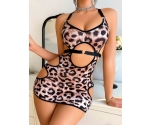 Leopar Desenli Seksi Elbise Leopar Desenli Seksi Elbise