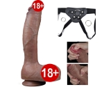 Lovetoy Çift Katmanlı 27 Cm Ultra Gerçekçi Strap On Realistik Penis-411052
