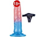 Lovetoy Çift Renkli Ultra Yumuşak 17 Cm Belden Bağlamalı Realistik Dildo