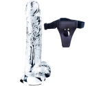 Lovetoy Flawless Clear 19 Cm Yumuşak Şeffaf Kemerli Jel Dildo	