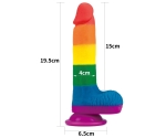 Lovetoy Prider Gökkuşağı Renkli 20 Cm Belden Bağlamalı Realistik Penis-410026