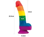 Lovetoy Prider Gökkuşağı Renkli 21 Cm Belden Bağlamalı Realistik Penis-410027
