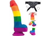 Lovetoy Prider Gökkuşağı Renkli 21 Cm Belden Bağlamalı Realistik Penis-410027